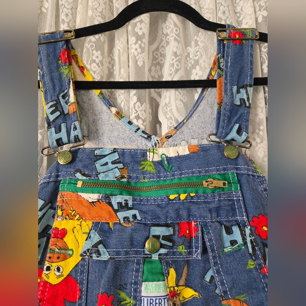 Vintage RARE 1970s Liberty "HEE HAW" Print Denim Overalls - Picture 5 of 15